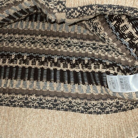 Eddie Bauer piano vintage cardigan button faire isle sweater beige size small - Picture 7 of 10
